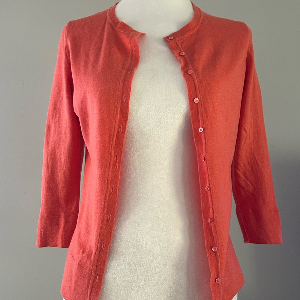 Express Coral Button-Up Cardigan